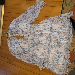 Womans long sleeve, deep v dress